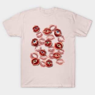 Eyeball in lip prints T-Shirt